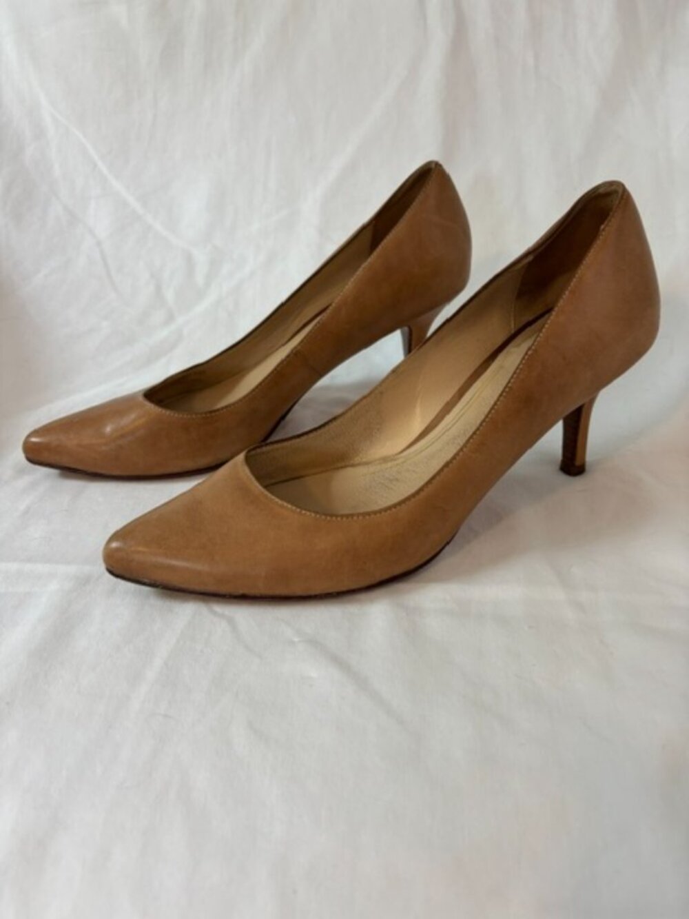 Cole Haan Grand OS Vintage Tan Leather Juliana Kitten Heel Pump Size 8.5B